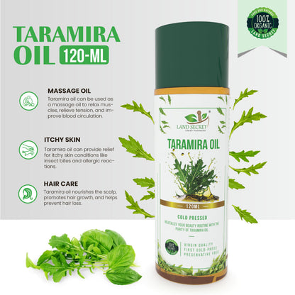 Land Secret Taramira Oil: Organic Cold-Pressed Arugula Seed Carrier Oil