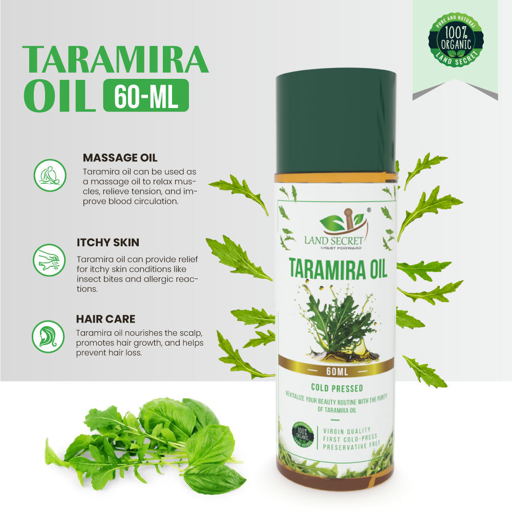 Land Secret Taramira Oil: Organic Cold-Pressed Arugula Seed Carrier Oil