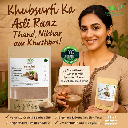Sandalwood Powder – 100% Pure Natural Chandan for Face Pack, Glowing Skin, Pooja, Worship, Ayurveda & Auspicious Rituals