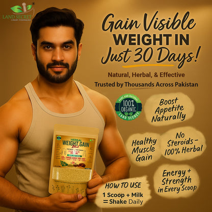 Herbal Weight Gain Powder 100g – Ayurvedic Supplement for Healthy Mass, Muscle Gain & Energy Boost | With Ashwagandha, Shatavari, Dates, Moringa & Fenugreek