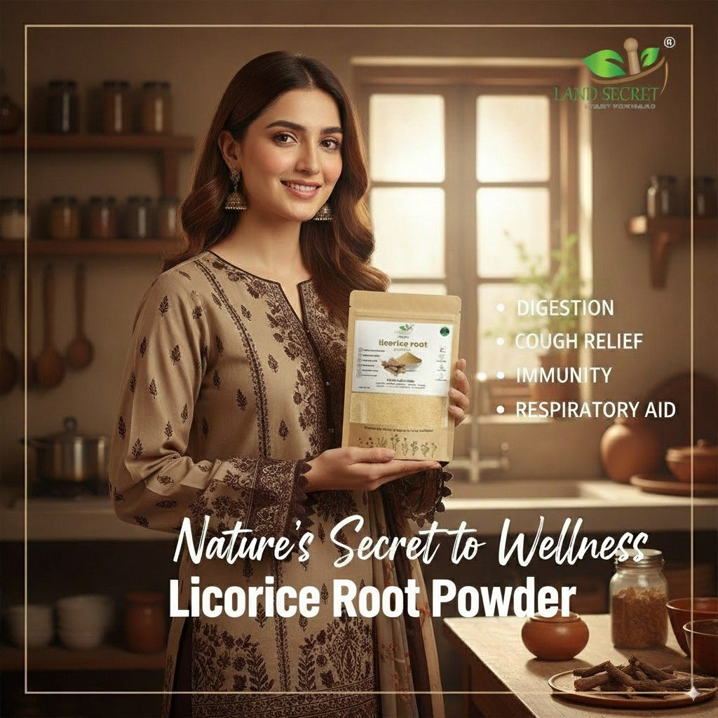 Mulethi Fine Powder – 100% Natural Licorice Root Powder for Skin Care, Hair Care & Daily Herbal Wellness – No Additives or Preservatives