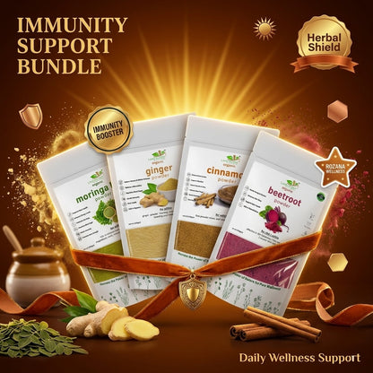 Land Secret Immunity Support Bundle – Natural Daily Wellness & Immune Health Support | Moringa, Ginger, Cinnamon & Beetroot Powder