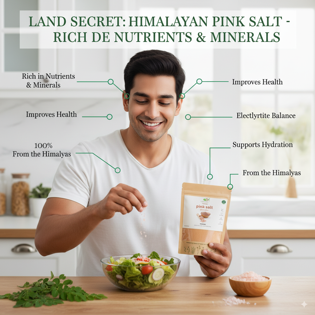 Himalayan Pink Salt – 100% Pure Natural Mineral-Rich Rock Salt for Cooking, Detox, Hydration, Skin Care & Overall Health