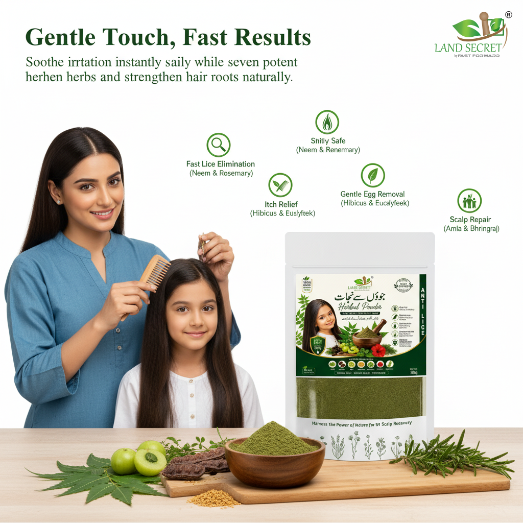 Land Secret Advanced Anti Lice Herbal Powder – Fast Action, Chemical-Free Formula