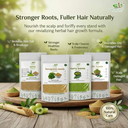 Land Secret Hair Fall Rescue Bundle – Herbal Hair Growth & Anti-Hair Fall Kit