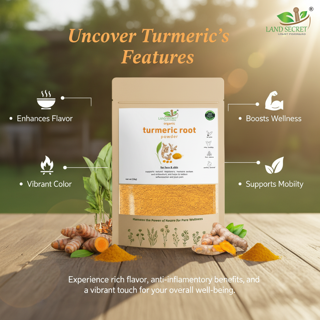 Turmeric Root Powder HALDI  Herbs & Spices for Energy & Supports Joint Mobility & Stress Reduction