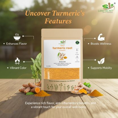 Turmeric Root Powder HALDI  Herbs & Spices for Energy & Supports Joint Mobility & Stress Reduction