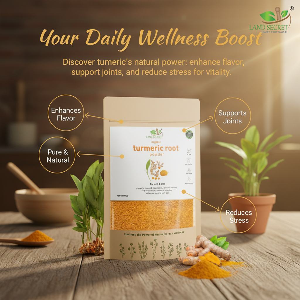 Turmeric Root Powder HALDI  Herbs & Spices for Energy & Supports Joint Mobility & Stress Reduction