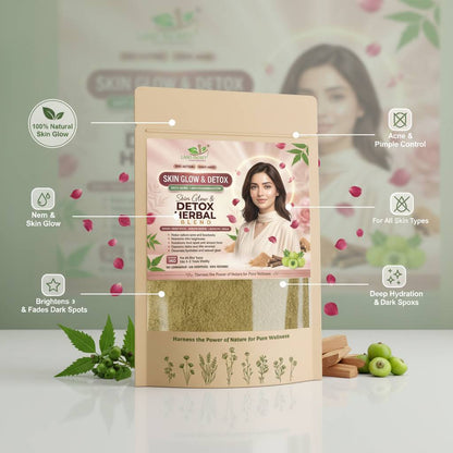 Land Secret Skin Glow & Detox Herbal Blend – 100% Natural Face Mask Powder