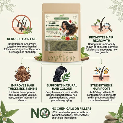 Land Secret Hair Growth & Strength Herbal Blend – 100% Natural Hair Mask Powder