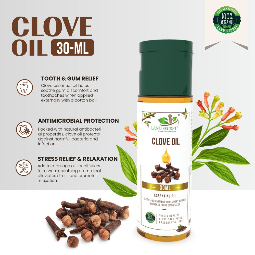 Clove Oil – 100% Pure & Natural Essential Oil for Aromatherapy, Skin Care & Oral Health