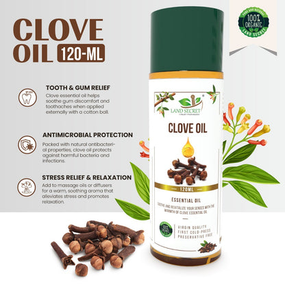 Clove Oil – 100% Pure & Natural Essential Oil for Aromatherapy, Skin Care & Oral Health