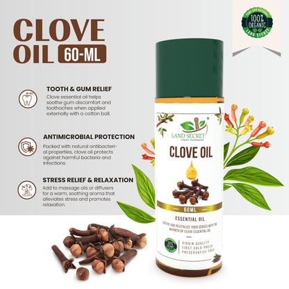 Clove Oil – 100% Pure & Natural Essential Oil for Aromatherapy, Skin Care & Oral Health