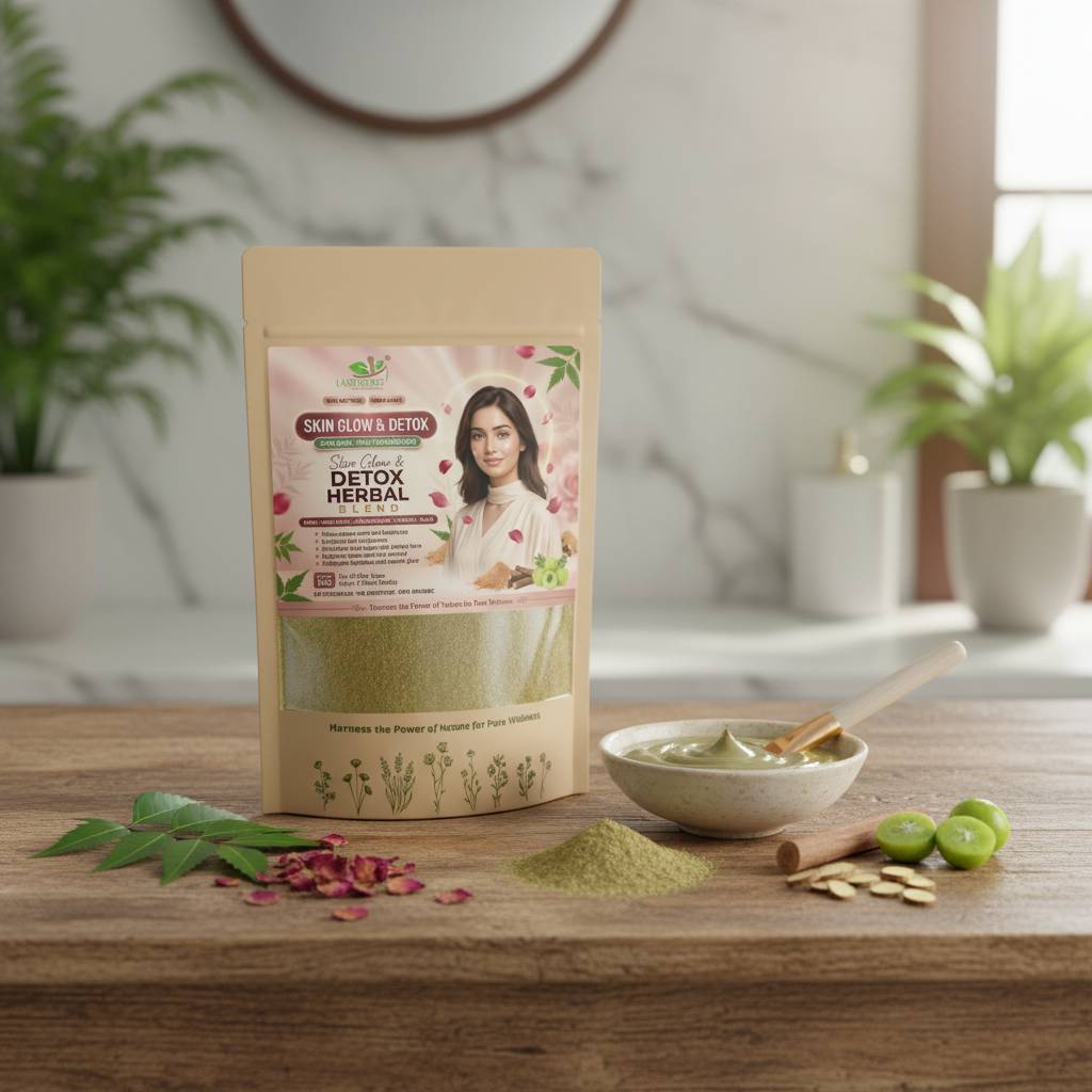 Land Secret Skin Glow & Detox Herbal Blend – 100% Natural Face Mask Powder