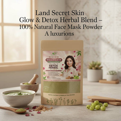 Land Secret Skin Glow & Detox Herbal Blend – 100% Natural Face Mask Powder