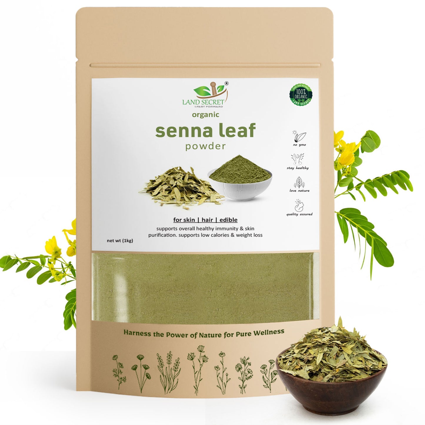 Land-Secret-senna-leaves-powder-natural-herbal