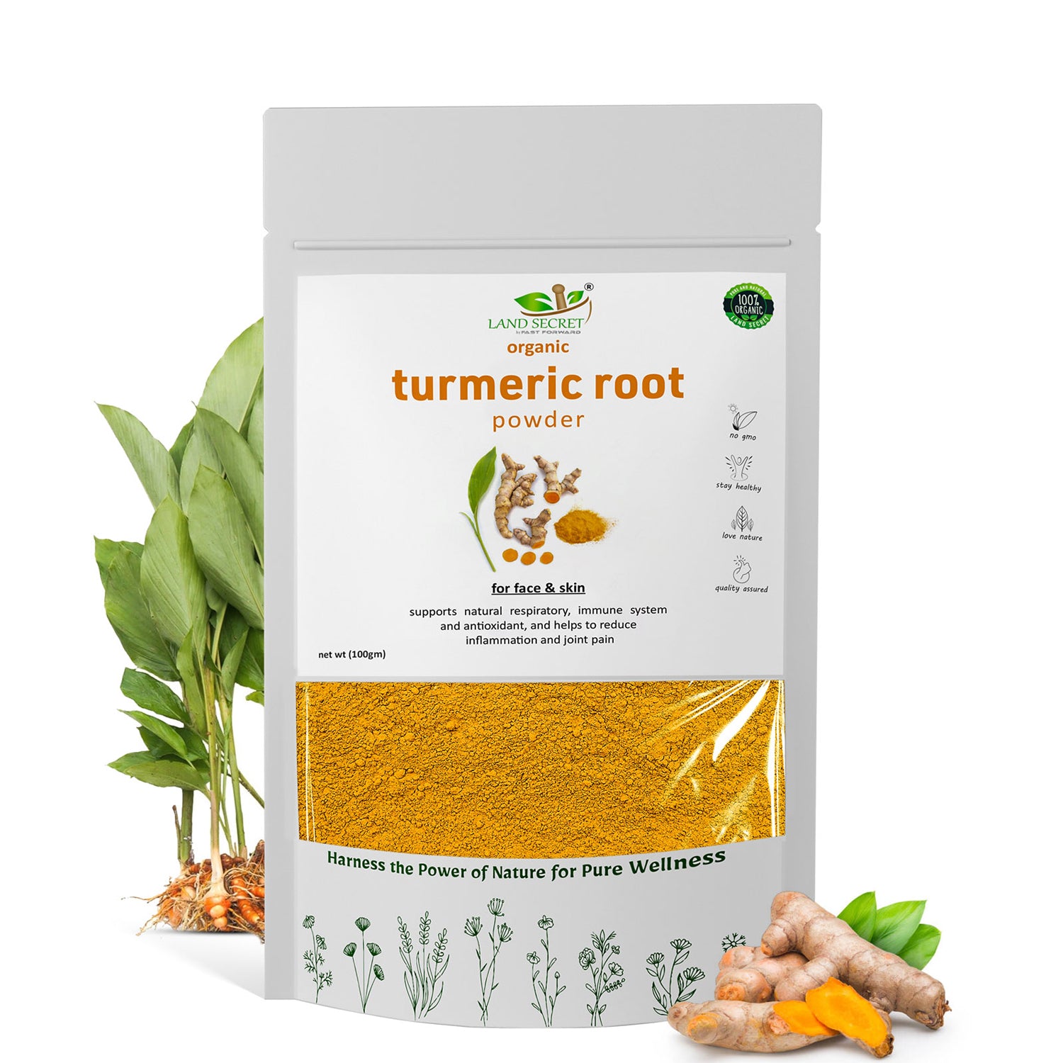 Land-Secret-turmeric-root-powder-haldi-herbs