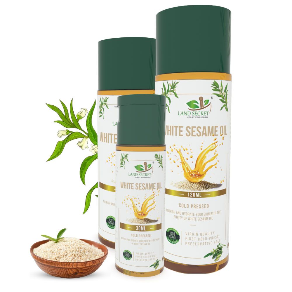 White Sesame Seed Oil - 100% Pure & Organic, Cold-Pressed for Freshness and Nutritional Benefits