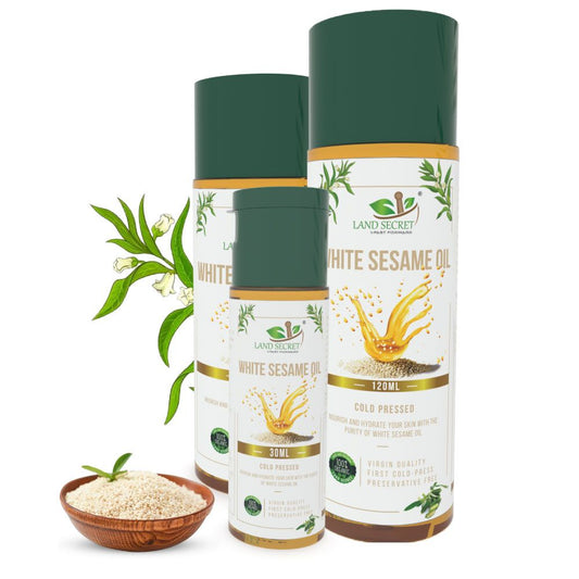 White Sesame Seed Oil - 100% Pure & Organic, Cold-Pressed for Freshness and Nutritional Benefits